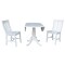 International Concepts Round 42, Round Top Pedestal Table with 2 Chairs, White, 42 in W, 42 in L, 29.5 in H, Wood, White K08-42DPT-C61-2 - alternate 6